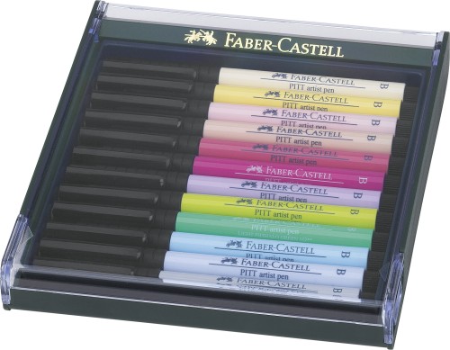 CUTIE 12 CULORI PITT ARTIST PEN NUANTE PASTEL FABER-CASTELL