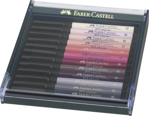 CUTIE 12 CULORI PITT ARTIST PEN TONURILE PIELII FABER-CASTELL