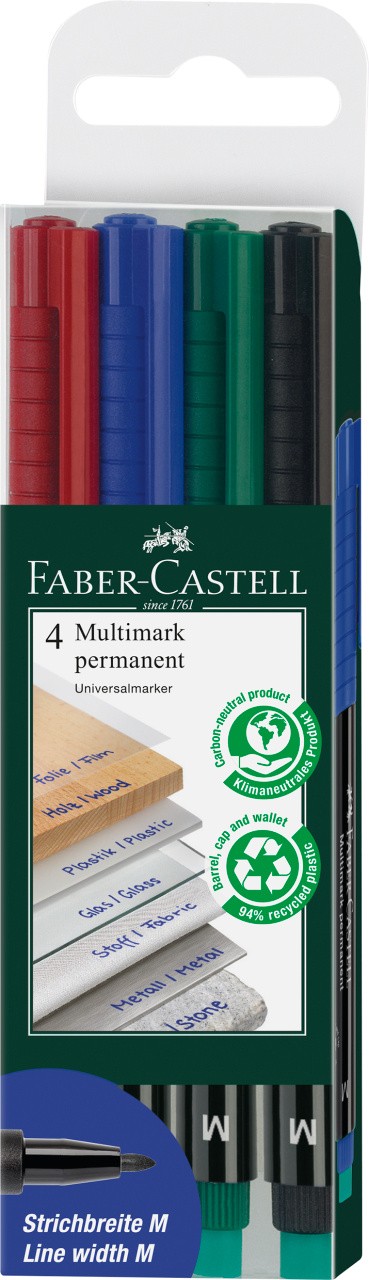 MARKER PERMANENT SET 4 M MULTIMARK FABER-CASTELL