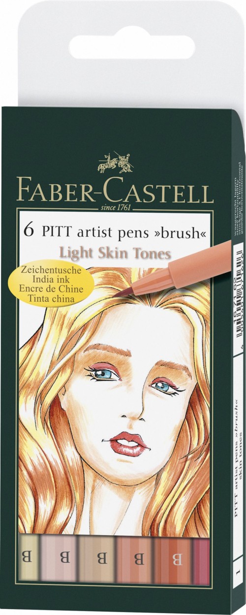 PITT ARTIST PEN SET 6 BUC TONURILE PIELII FABER-CASTELL