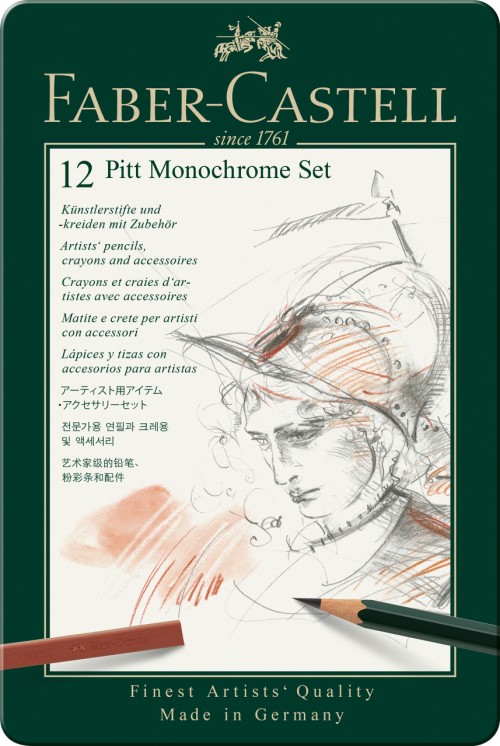 SET PITT MONOCHROME 12 BUC NOU FABER-CASTELL