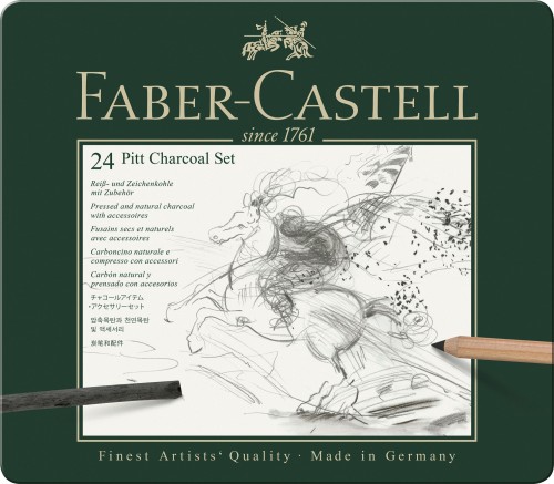 SET PITT MONOCHROME CARBUNE 24 BUC FABER-CASTELL