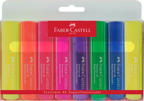 TEXTMARKER SET 8 SUPERFLUORESCENT 1546 FABER-CASTELL