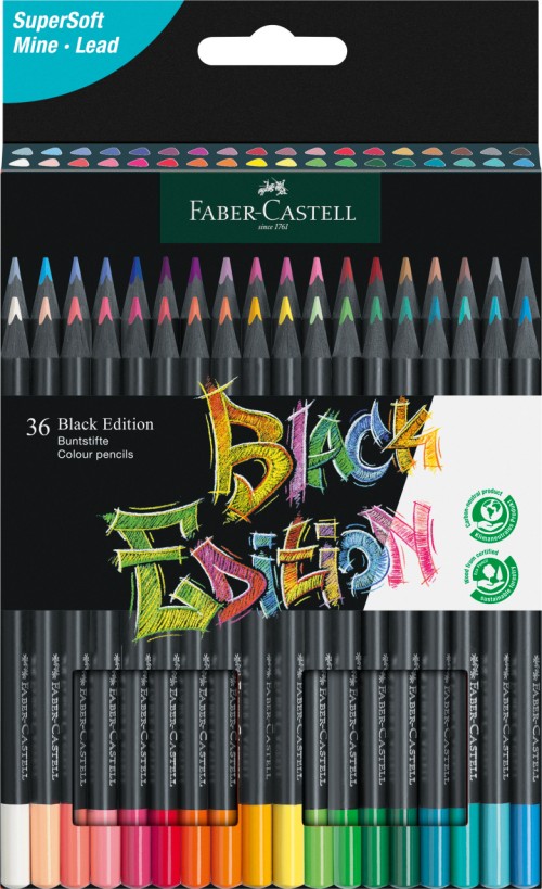 CREIOANE COLORATE 36 CULORI BLACK EDITION FABER-CASTELL