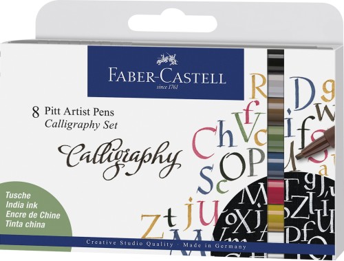 PITT ARTIST PEN SET CALIGRAFIC 8 BUC FABER-CASTELL