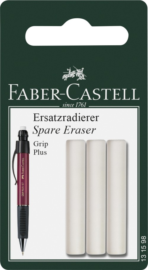 BLISTER 3 BUC REZERVA RADIERA PT GRIP PLUS FABER-CASTELL