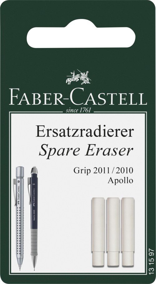 BLISTER 3 BUC REZERVA RADIERA PT GRIP 2011 FABER-CASTELL