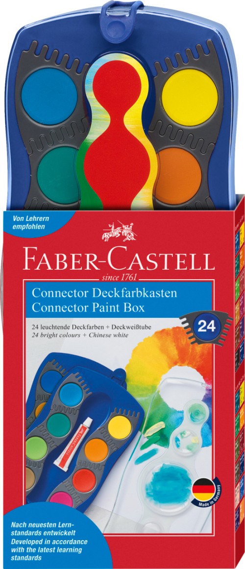 ACUARELE 24 CULORI ALBASTRE CONNECTOR FABER-CASTELL