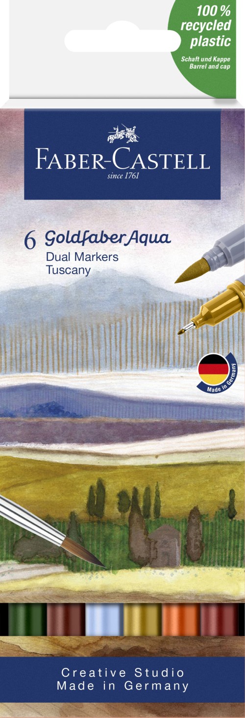 MARKER SOLUBIL 2 CAPETE SET 6 BUC TOSCANA GOLDFABER FABER-CASTELL