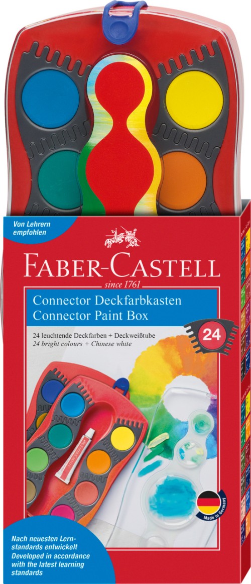 ACUARELE 24 CULORI ROSII CONNECTOR FABER-CASTELL