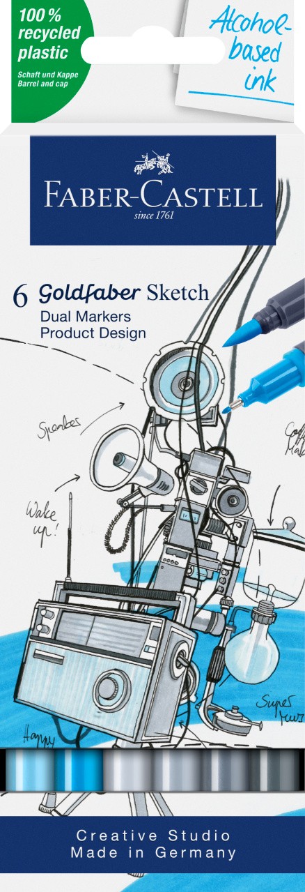 SKETCH MARKER 2 CAPETE SET 6 DESIGN PRODUS GOLDFABER FABER-CASTELL