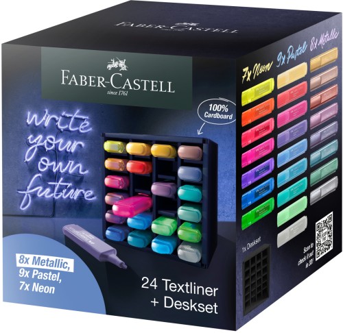 SET BIROU 24 BUC TEXTMARKER 46 FABER-CASTELL