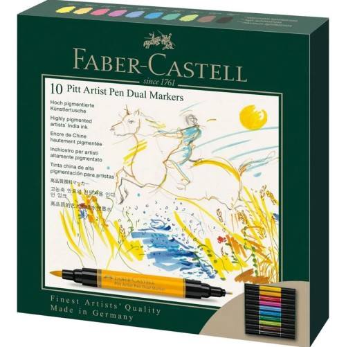 PITT ARTIST PEN DUAL MARKER SET 10 BUC FABER-CASTELL