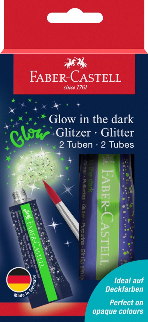 GLITTER GLOW IN THE DARK SET 2X12 ML FABER-CASTELL