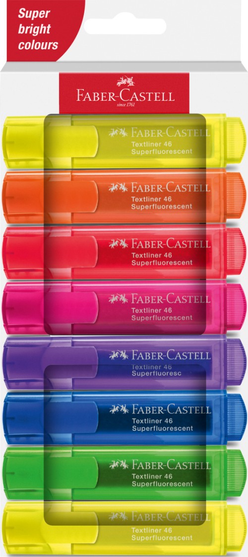 TEXTMARKER SET 8 SUPERFLUORESCENT 1546 CUTIE CARTON 2024 FABER-CASTELL