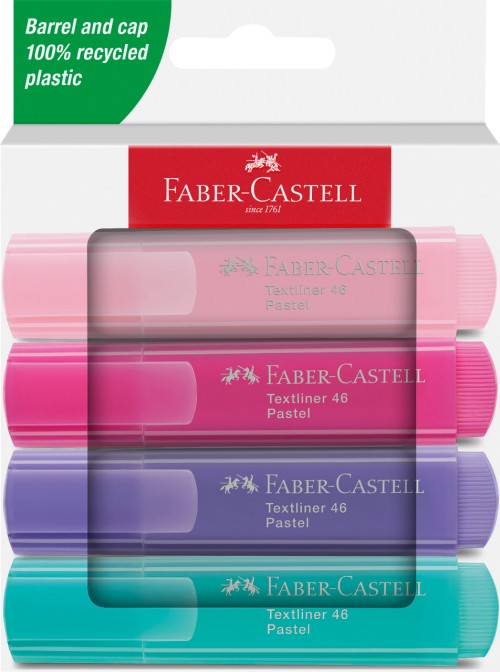 TEXTMARKER SET 4 CARTON PASTEL 1546 2024 FABER-CASTELL