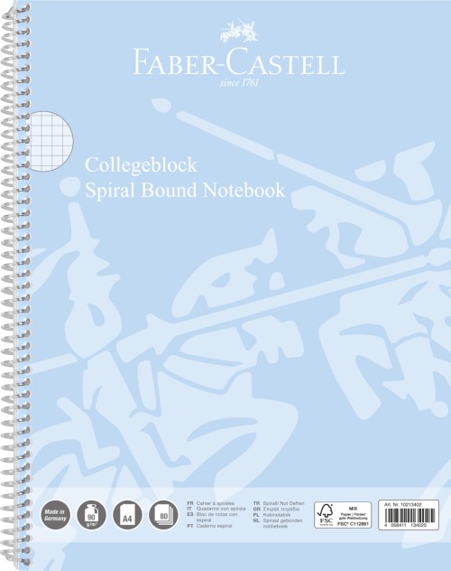 CAIET SPIRA A4 80 FILE 90 GR ARITMETICA COPERTA CARTON BLEU SKY FABER-CASTELL