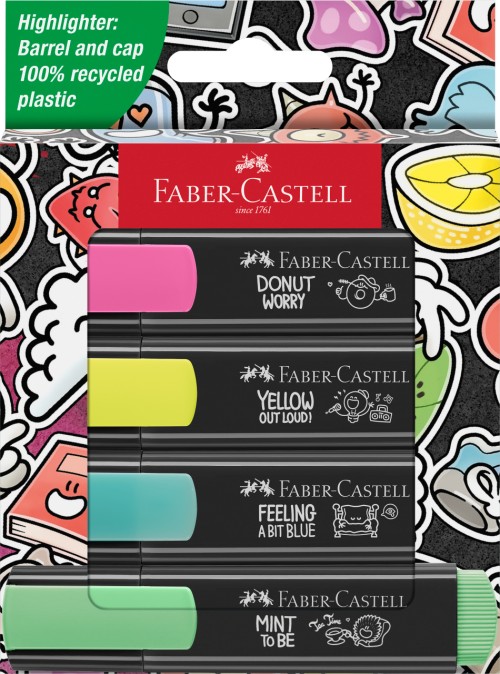 TEXTMARKER SET 4 GRAFFITI CUTIE CARTON FABER-CASTELL