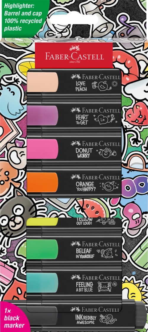 TEXTMARKER SET 8 GRAFFITI CUTIE CARTON FABER-CASTELL