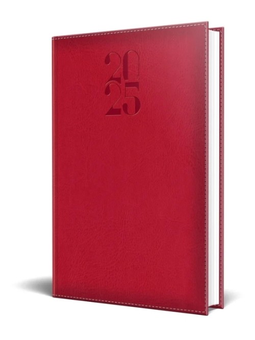 Agenda Herlitz datata 2025, DeLuxe, A5, 352 pagini, culoare rosu