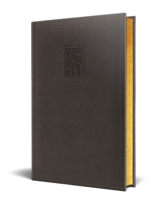 Agenda Herlitz datata 2025, Premium DeLuxe Panama, A5, 352 pagini, culoare negru, margine aurie