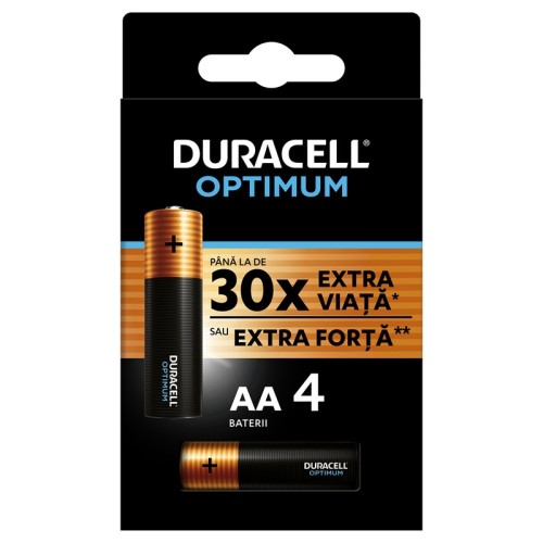 Baterie Duracell Optimum LR6, AA, "Extra Viata", 4 bucati/set