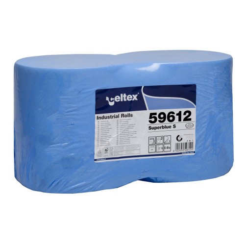 Prosop hartie Celtex Superblue S 36x22 cm, 500 foi/rola, 2 role/set