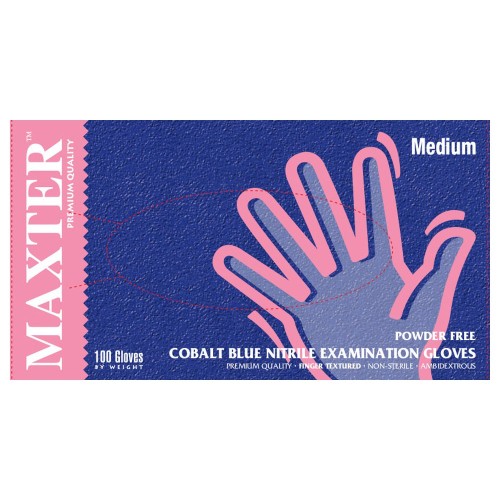 Manusi nitril unica folosinta Maxter Cobalt, 100 bucati/cutie, marime L