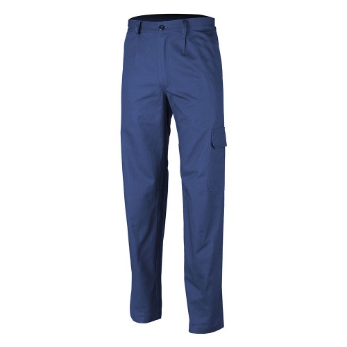 Pantaloni talie Partner albastru Royal bumbac 280g M, rezistenti, confortabili, cu buzunar pe lateral