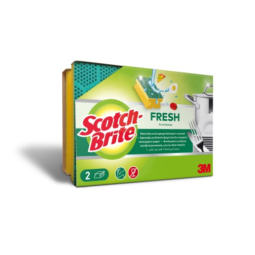 Burete Scotch-Brite Fresh Murdarie Persistenta 2 bucati/set, rezistent, durabil, usor de utilizat