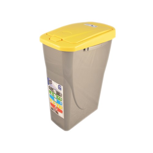 Cos Ecobin pentru colectare selectiva a deseurilor, 25 l, galben