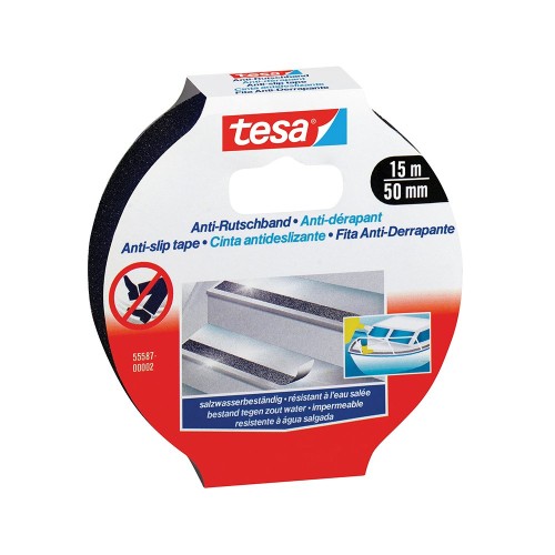 Banda antialunecare Tesa 15mx50mm negru/galben, rezistenta, durabila