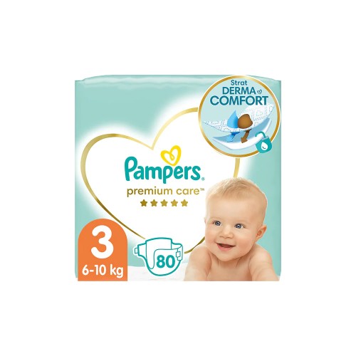 Scutece PAMPERS Premium Care Jumbo Pack nr 3, Unisex, 6-10 kg, 80 bucati