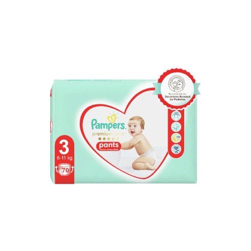 Scutece chilotel PAMPERS Premium Care Pants Mega Box nr 3, Unisex, 6-11 kg, 70 bucati