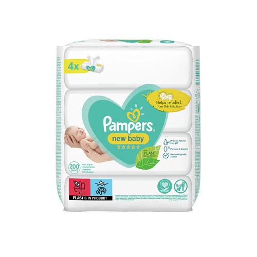 Servetele umede PAMPERS New Baby, 4 pachete, 200 bucati