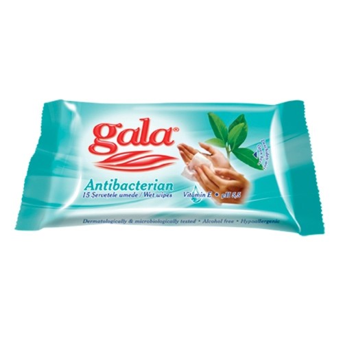 Servetele umede Gala, antibacteriene, 15 bucati/pachet