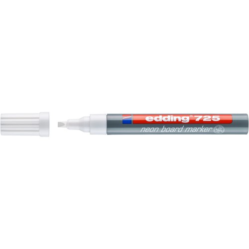 Marker Edding 725 neon, pentru tabla, varf 2-5 mm, alb