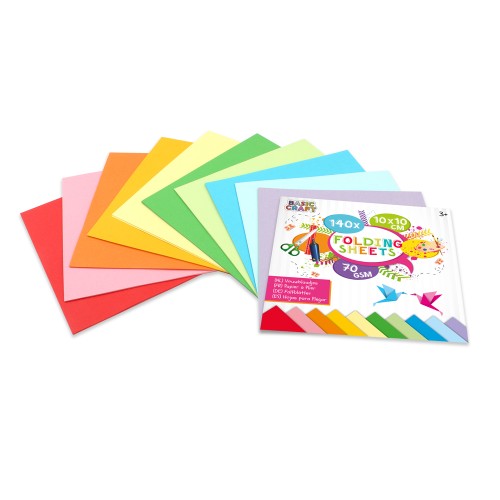 Set hartie colorata patrata Creative Craft, 10x10 cm, 140 bucati