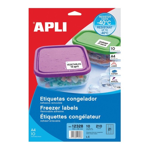 Etichete congelator, Apli, 63.5 x 38.1 mm, 210 etichete/set