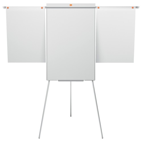 Flipchart NOBO Impression Pro, otel lacuit, brate extensibile si trepied, magnetic, include marker si tavita, alb