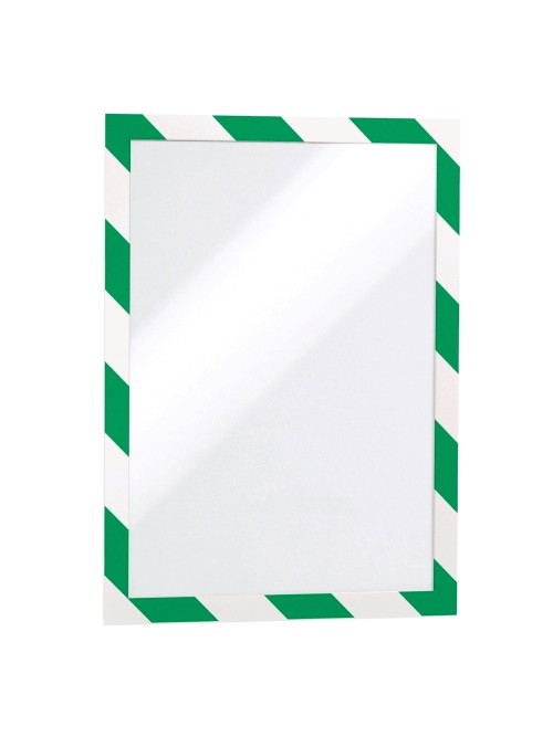 Display magnetic Durable Duraframe Security, A4, alb/verde, 2 bucati/set