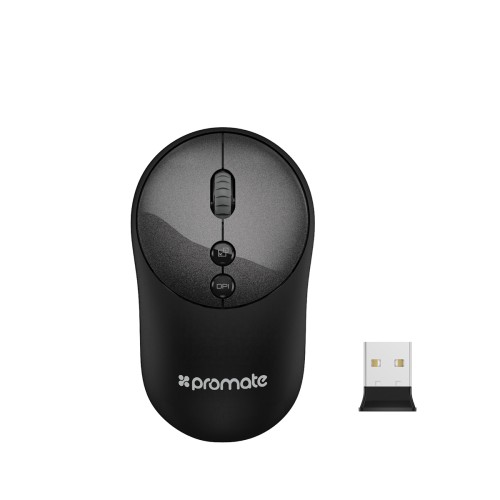 Mouse Wireless Promate Clix-2, Ergonomic, 1600 DPI, Negru