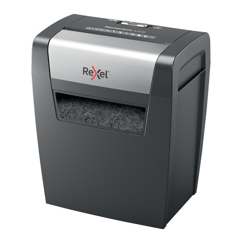 Distrugator documente manual REXEL MOMENTUM X406, P4, cross-cut (confeti), 6 coli, cos 15l, negru