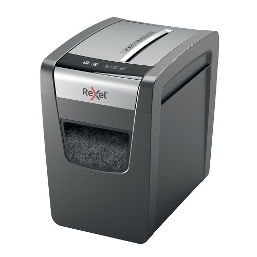 Distrugator documente manual REXEL MOMENTUM X410 Slim, P4, cross-cut (confeti), 10 coli, cos 23l, negru