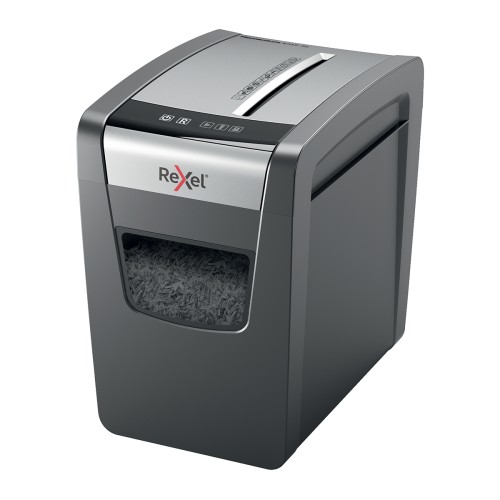 Distrugator documente manual REXEL MOMENTUM X312 Slim, P3, cross-cut (confeti), 12 coli, cos 23l, negru