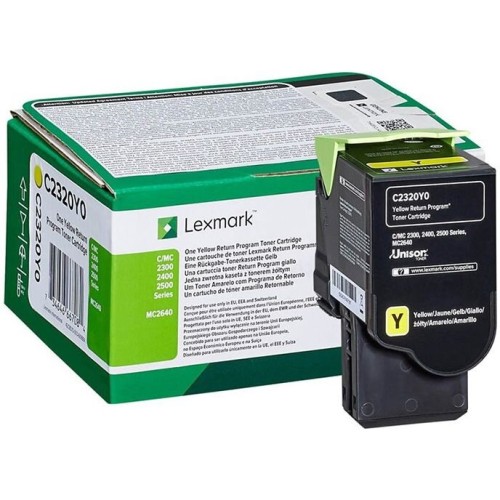 Toner original Lexmark C2320Y0, 1000 pagini, galben