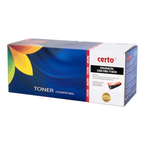 Toner Certo, compatibil cu CB540A, CRG-716BK, 2200 pagini, negru