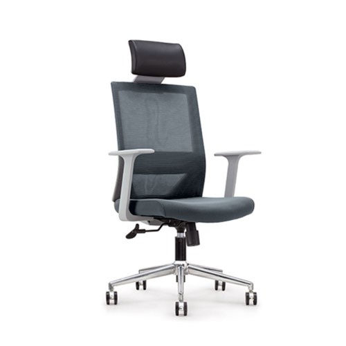 Scaun operational ergonomic, cu tetiera, Freddo, gri, mesh