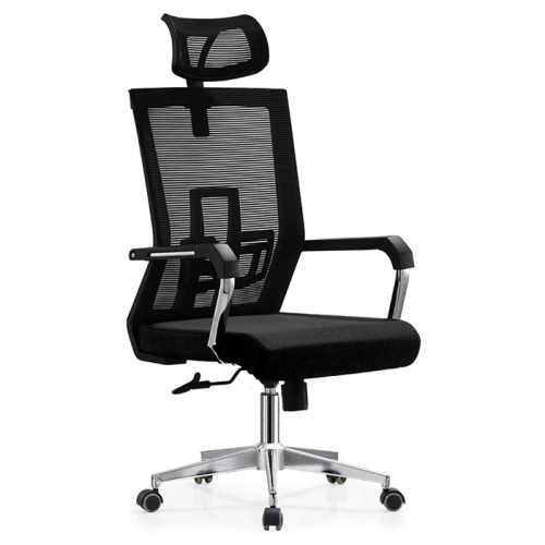 Scaun operational ergonomic, Lucas, mesh, cu tetiera, negru