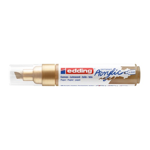 Marker acrilic, Edding 5000, varf tesit 5-10 mm, auriu